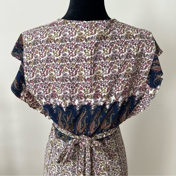 EUC MISA Los Angeles Carolina Floral Spring Flowy Cap Sleeve Maxi Wrap Dress SzM - Picture 5 of 15